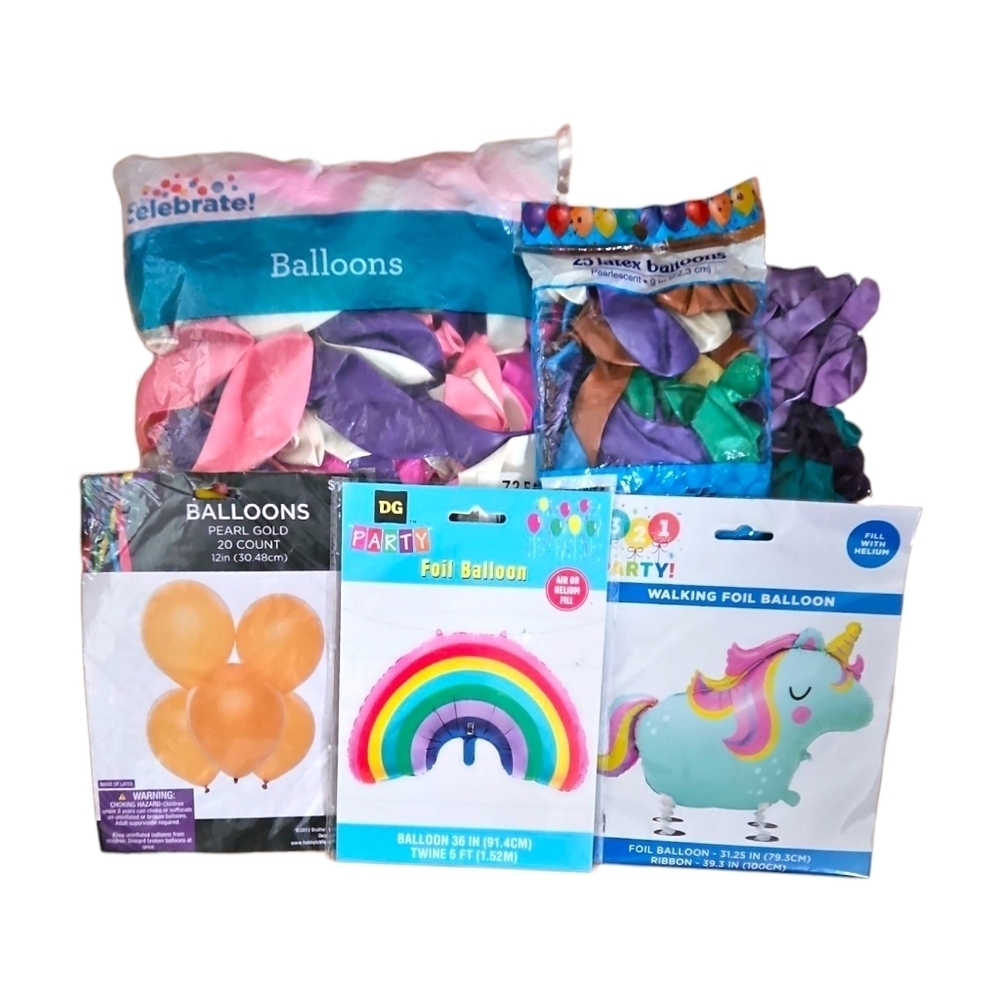 Colorful Unicorn and Rainbow Party Balloon Set, Birthday, Girl, New